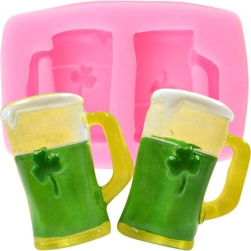 Beer Mug Silicone Molds DIY Glass Cup Cupcake Topper Fondant Cake Decorating Tools Candy Resin Clay Chocolate Gumpaste Moulds
