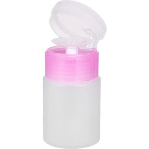 Plastic Bottle Pump Dispenser Empty Nail Polish Remover Nail Manicure Make up Cleaner Nail Art Tool