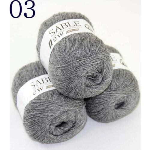Sale Super Soft Pure 3X50gr Sable Cashmere Wrap Shawls Hand Knitting Wool Crochet Mom Gray 243-03-3