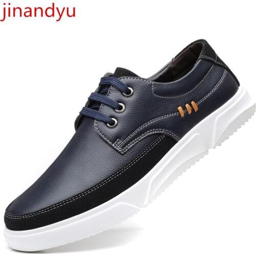 Plus Size Men Sneakers Leather Casual Shoes Youth Lace Up Comfortable Shoes Men Casuales Fashion Outdoor Sports Shoes for Male