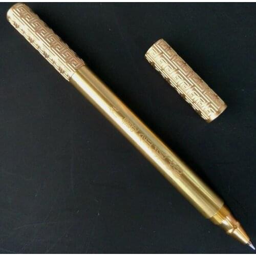 1 pcs Monkey King Golden Cudgel Handmade Brass Signature Pen Copper Gel Pen Tactical Pen Self Defense EDC as Personalized Gift