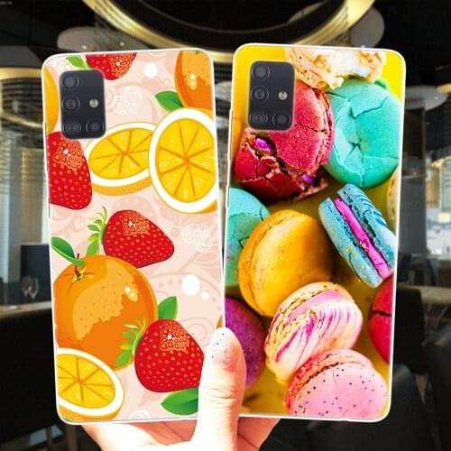 Macaron Watermelon Orange Banana Fruit Silicone Case Cover For Samsung A51 A71 A01 A10 A11 A21S A30 A31 A40 A41 A50 A60 A70 A9