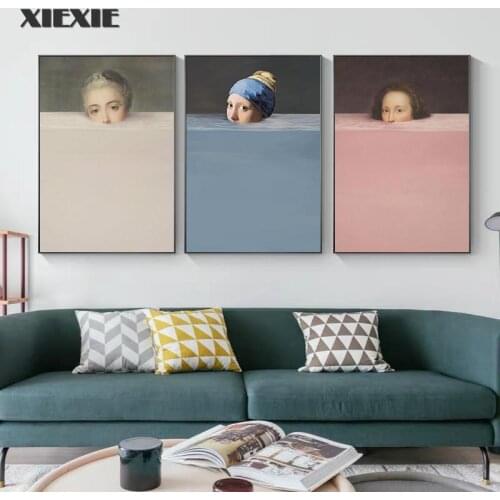 Nordic Spoof Creative Portrait Pictures Abstract Figures Canvas Painting Wall Art Prints and Posters for Living Room Home Decor