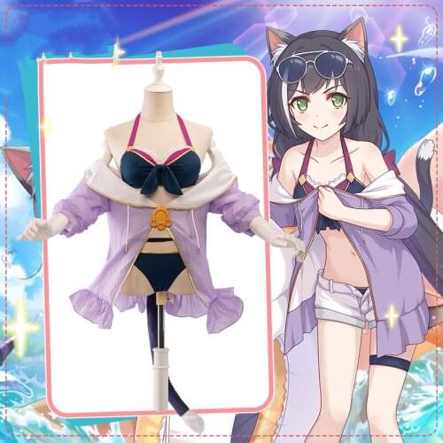 Anime Princess Connect! Re:Dive Kyaru Sexy Swimsuit/wear Full Set+ear+tails Cosplay Costume Women Halloween Free Shipping 2020