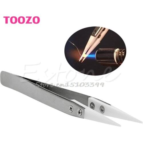 Heat Resistant Stainless Steel Ceramic Tweezers Pointed Tip For RDA RBA Coils G08 Whosale&DropShip