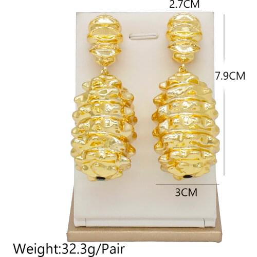 Trend 2020 Copper Dangle Drop Earrings Long Earring Gold Earings For Women Fashion Accessories Jewelry Wedding Party