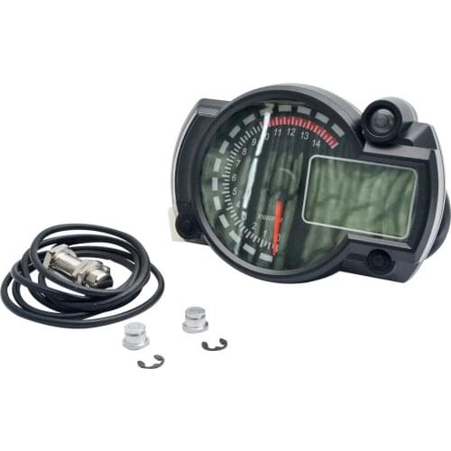 Universal Motorcycle LCD Digital Speedometer Gauge Tachometer Odometer 15000rpm