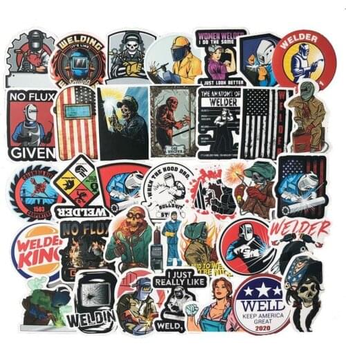 10/50/100pcs Funny Skull Welder Welding Helmet Car Decal Waterproof Car Laptop Luggage Stickers Funny 3D Car Styling Decals