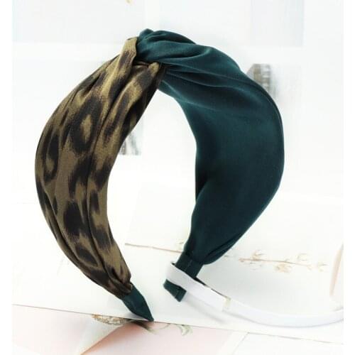 Girls Winter Knot Leopard Hairband For Women Head 2019 Fashion Pathwork Bow Headbands Wide Makeup Hair Hoop Girls Accessories