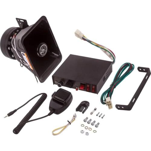 9 Sound Loud 200W Electric Car Warning Alarm Police Siren Horn Speaker For PA MIC System 12V Audio Warning Device