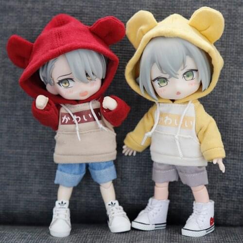 1PCS Lovely OB11 Doll Hoodies for Obitsu 11 Bear Rabbit Hoodies 1/12 BJD Doll Clothes Accessories Toy