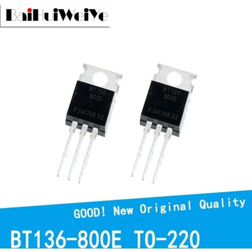 10PCS/LOT BT136-800E BT136-800 BT136 136-800E 4A 800V TO-220 TO220 Transistor MOSFET New Original Good Quality Chipset