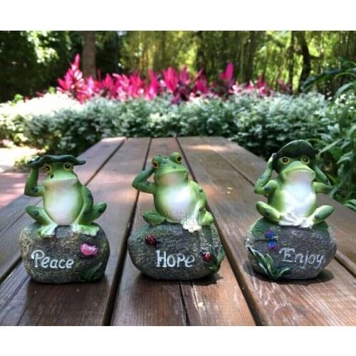 3PC/Set Tian Gardening Balcony Flower Pot Decoration Cute Resin Crafts Frog Ornament Handmade Works Birthday Gift