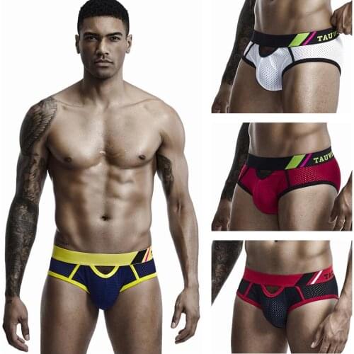 3 PCS/lot New Designed Brand Men Underwear Briefs Hollow Mesh Men Briefs Shorts Gay Underwear Sexy Male Panties Breathable Brief