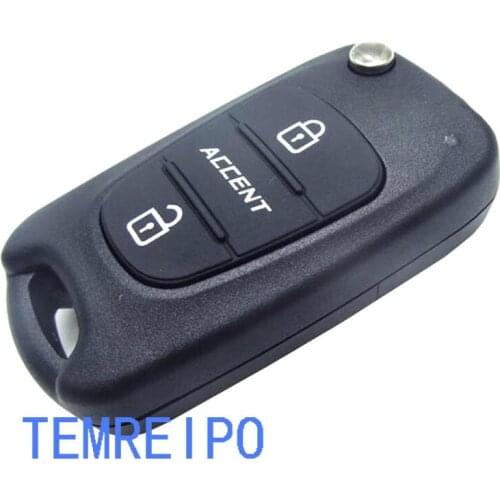 5pcs/lot 3 Buttons Car-styling Replacement Flip Folding Key case Shell For Hyundai Accent Remote Key Case Fob