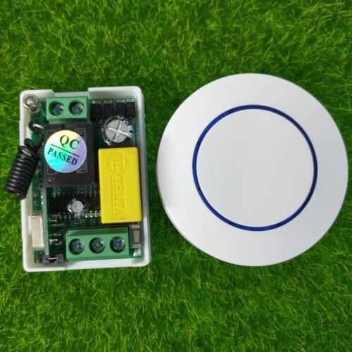 AC 220 V 10 A 1 channel Transmitter + Receiver Learning code wall button 315/433MHZ lighting lamp power on off