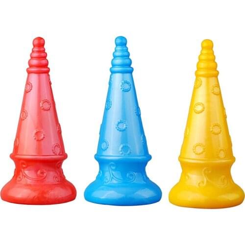 Tower Shape Anal Plug Dildo Sex Toys For Women.Men Strap On Masturbators Big Butt Plug Dilator Anal Toys With Suction Cup Dildos