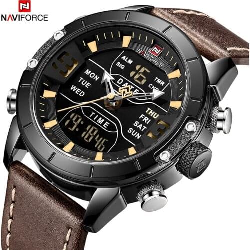 New NAVIFORCE Watch Men Luxury Top Brand Leather Waterproof Quartz Wristwatches Army Military Sport Casual Men’s Sports Watches