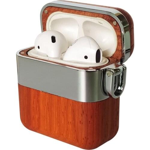 Luxury Business case For Apple AirPods 2 1 Cases Wooden full-wrapped Wwireless Earphone Cover For Air pods Protective Box capa
