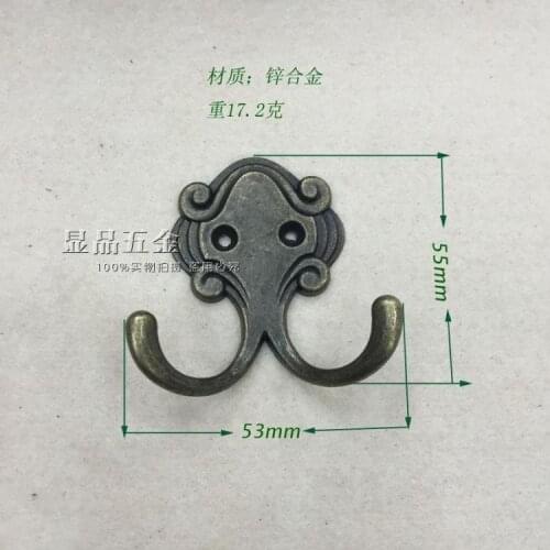 55*53mm Coathook Black clothes hanging hook Single hook Antique Furniture Hardware hook up Furniture Hook wholesale