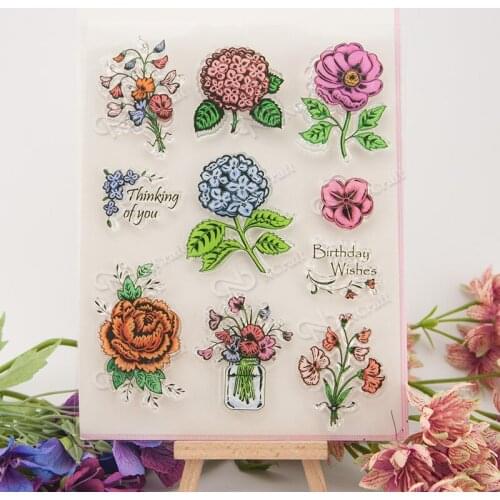 Flowers Transparent Clear Silicone Stamp/Seal for DIY scrapbooking/photo album Decorative clear stamp A189