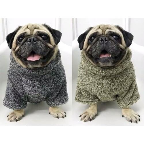 French Bulldog Fleece Sweater Fashion Winter Warm Coat Jacket Pet Dog Clothes Small Medium Dogs Corgi Chihuahua Pug Hoodie KLC12