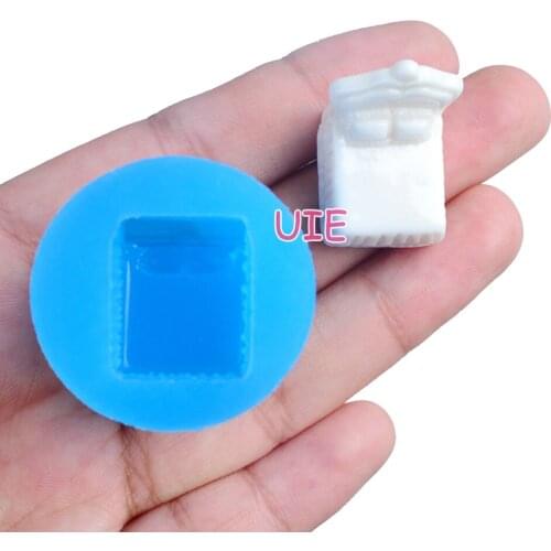 FYL667U 19.mm x 16.3mm x19.4mm Bed Silicone Mold Fondant Cake Decoration Candy Resin Clay Earrings Necklace Craft Soap Candle