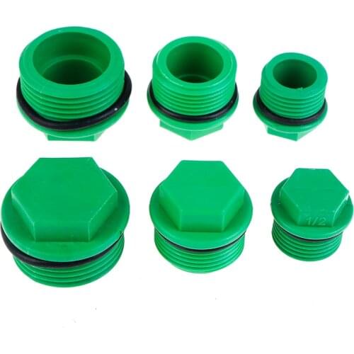 G1/2 G3/4 G1'' Male Threaded PPR End Cap Plug Pipe Fittings BSP Water Tubing Stopper Prevent Leakage Choke Plug