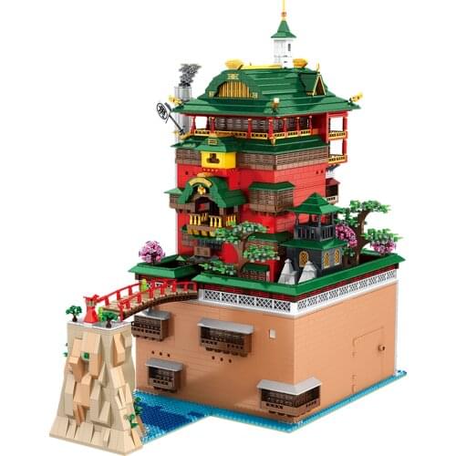 2020 New DIY Grandma Yus Hot Spring Building Blocks Bricks Creative Anime World Spirited Away Toys for Kids Christmas Gifts