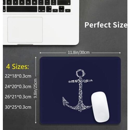 Bones Anchor Mouse Pad DIY Print Bones Form A Classic Anchor Bone Skeleton Skull Death Dead Sailor Ship