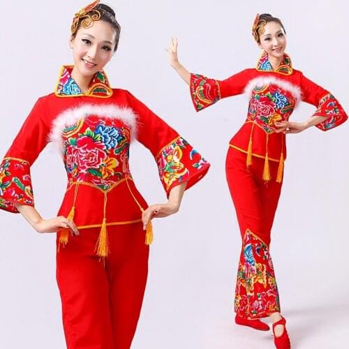 Ms. Yangko costume performance clothing adult female square dance performance costume stage dance fan waist drum costume
