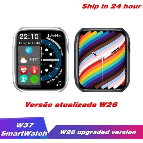 New IWO 14 Watch 7 W37 Smartwatch Men Sport Tracking Bracelet Women Waterproof Custom Dial Smart Watch PK W26 W46 HW22 HW16 HW12