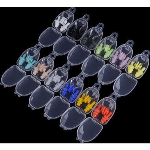 NEW Soft Swimming Earplugs Nose Clip Case Protective Prevent Water Protection Ear Plug Waterproof Silicone Swim Dive Supplies