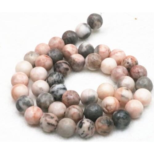 Factory wholesale Natural Gemstone Beads 4/6/8/10/12mm Pink Zebra stone Loose beads DIY handmade accessories necklace bracelet