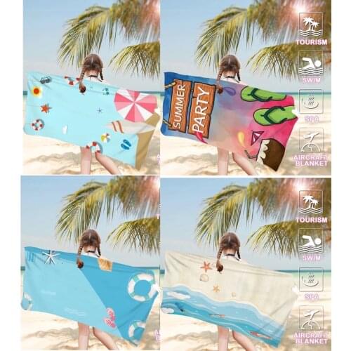 Beach Towel Rectangle Tablecloth Blanket Thicken Summer Bath Mat 70*140cm Microfiber Tapestry Tassel Air Conditioner Quilt