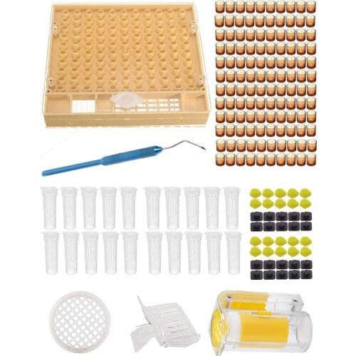 Complete Bee Queen Rearing Cup Kit System Beekeeping Catcher Box Catcher Cage Tools Apiculture Set Productive Cells