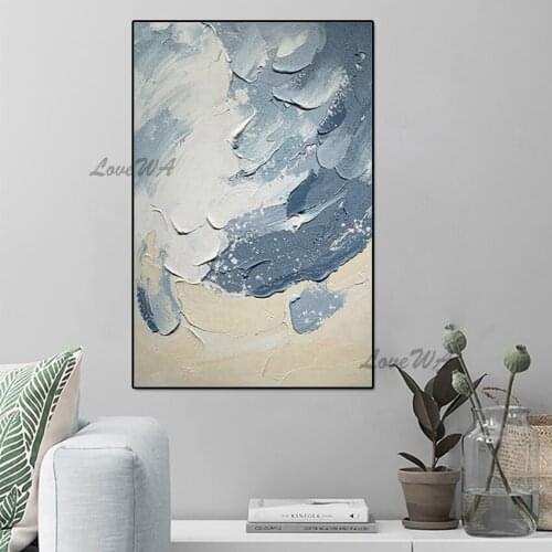 Simple Abstract Painting The Soft Modern Hand-painted Wall Art Geometric Picture For Living Room New Arrival Unframed Painting