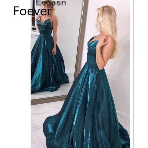 Simple Prom Dress with Pockets 2019 Pleated Stretch Satin Floor Length Maxi Gowns for Special Occasion vestidos de festa