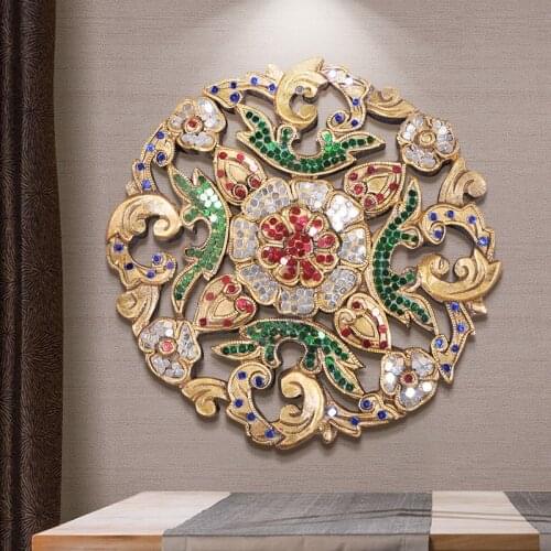 Crafts small carving plate Southeast Asian wall decoration wood painting Club decoration crafts