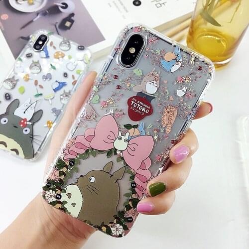 Rlenda Cartoon My Neighbor Totoro No Face man TPU Air Cushion cover phone case for iphone XS Max XR X 8 7 Plus 6S 6 11 Pro Max