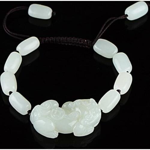 Hand-woven back money brave jade bracelet men women armbanden voor vrouwen natural Hetian jade charm bracelet