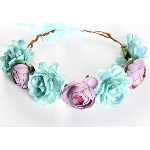 Sainmax Flower Headband Women Wreath Hair Band Stylish Flower Crown Party Wedding Beach Bridal Accessories