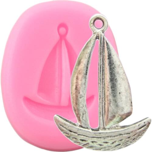 DIY Sailboat Silicone Molds Baby Birthday Cupcake Topper Fondant Cake Decorating Tools Candy Resin Clay Chocolate Gumpaste Mould