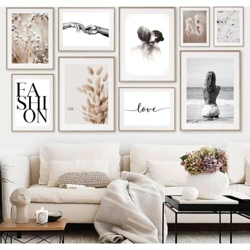 Modern Minimalist Poster Home Decor Nordic Canvas Painting Flower Grass Quote Figure Picture Wall Art Print for Bedroom Design