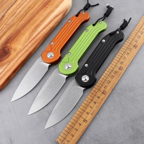 Tactical Survival 440 Blade Aluminum Handle Outdoor Equipment Camping Hunting Self-defense EDC Tool Kitchen Fruit Folding Knife