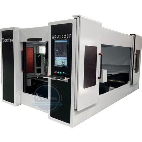 High Productivity Full Cover Cnc Metal Fiber Laser Cutting Machine AKJ1020F with CE Certification