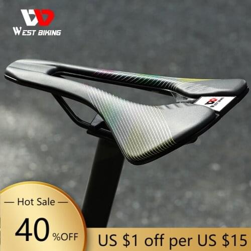 WEST BIKING Ultralight Race Bicycle Saddle Integrated Hollow Breathable Bike Cushion MTB Road Lightweight Cycling Race Seat