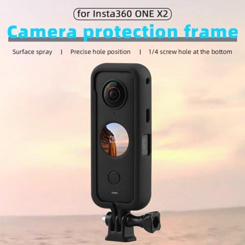 Camera Protective Frame with 1/4 Tripod Mount Replacement for Insta360 ONE X2 Camera Accessories with Anti-drop Safety Rope