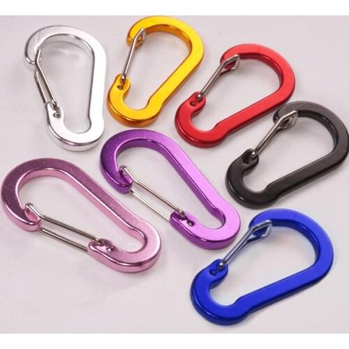 1Pc Aluminum Carabiner Multifunctional Lock Buckle Flat Spring Buckle Key Chain Camping Hiking Backpack Accessories