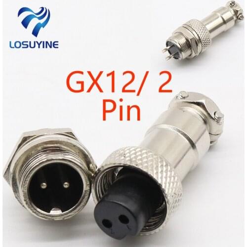 1pcs GX12 2 Pin Male & Female 12mm Wire Panel Connector Aviation Plug L88 GX12 Circular Connector Socket Plug Free Shipping